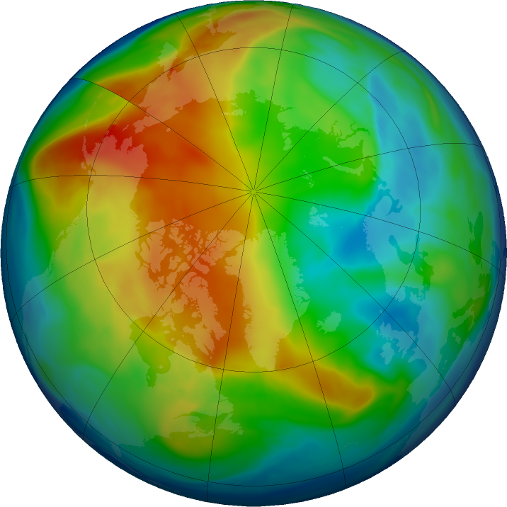 Arctic ozone map for 18 December 2018